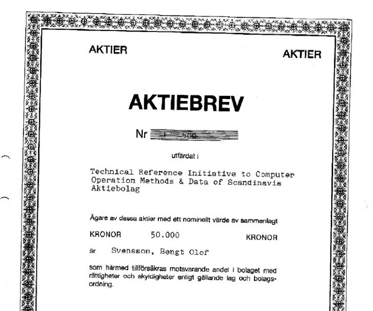Tricom blir Aktiebolag 1990